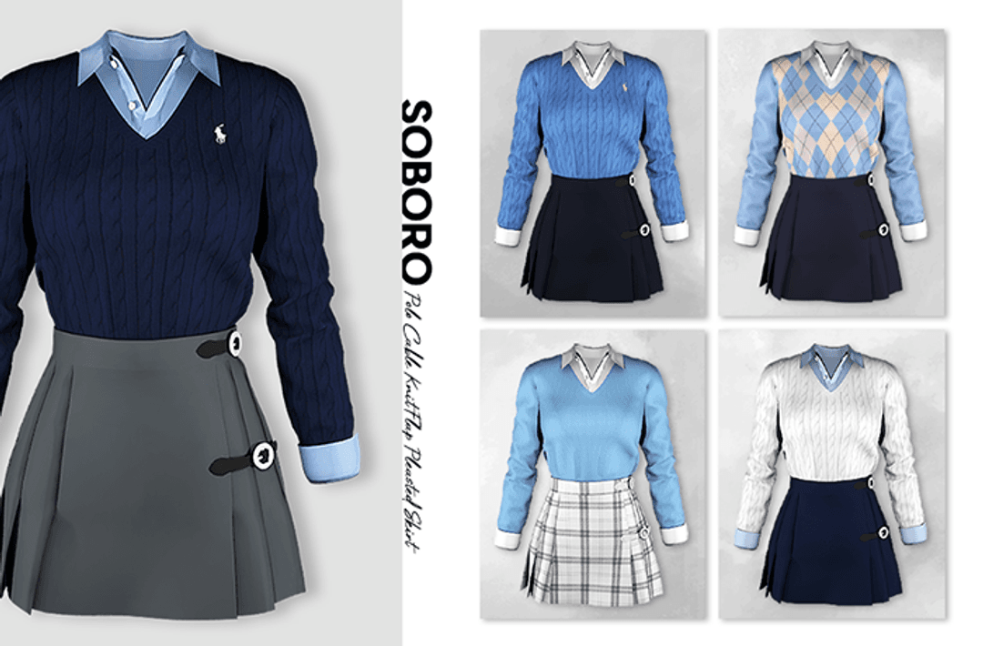 Галерея мода Комплект джемпер и юбка Polo Cable & Skirt #2